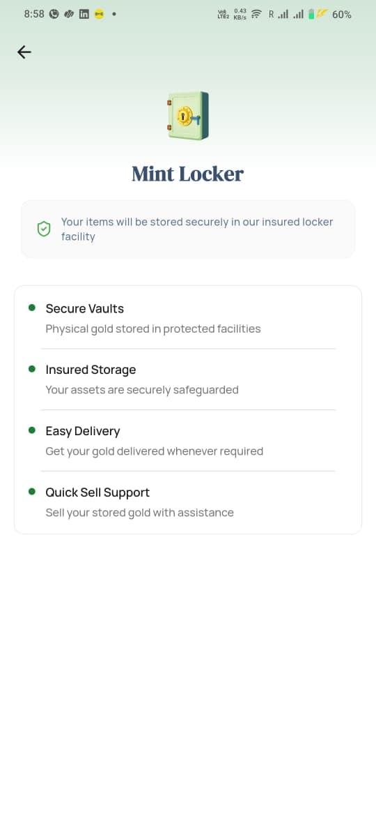 MINT Locker secure gold storage in Mint Wealth UAE
